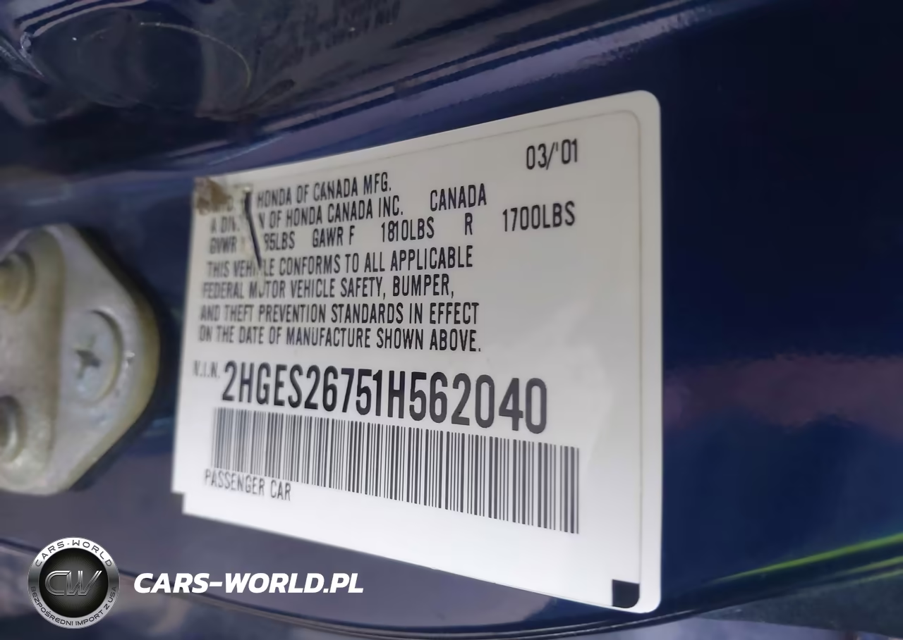 2001 Honda Civic Ex VIN:2HGES26751H562040 - 9