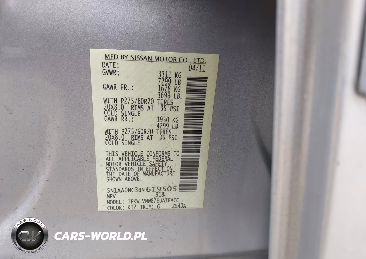 2011 Nissan Armada Platinum VIN:5N1AA0NC3BN619505 - 9
