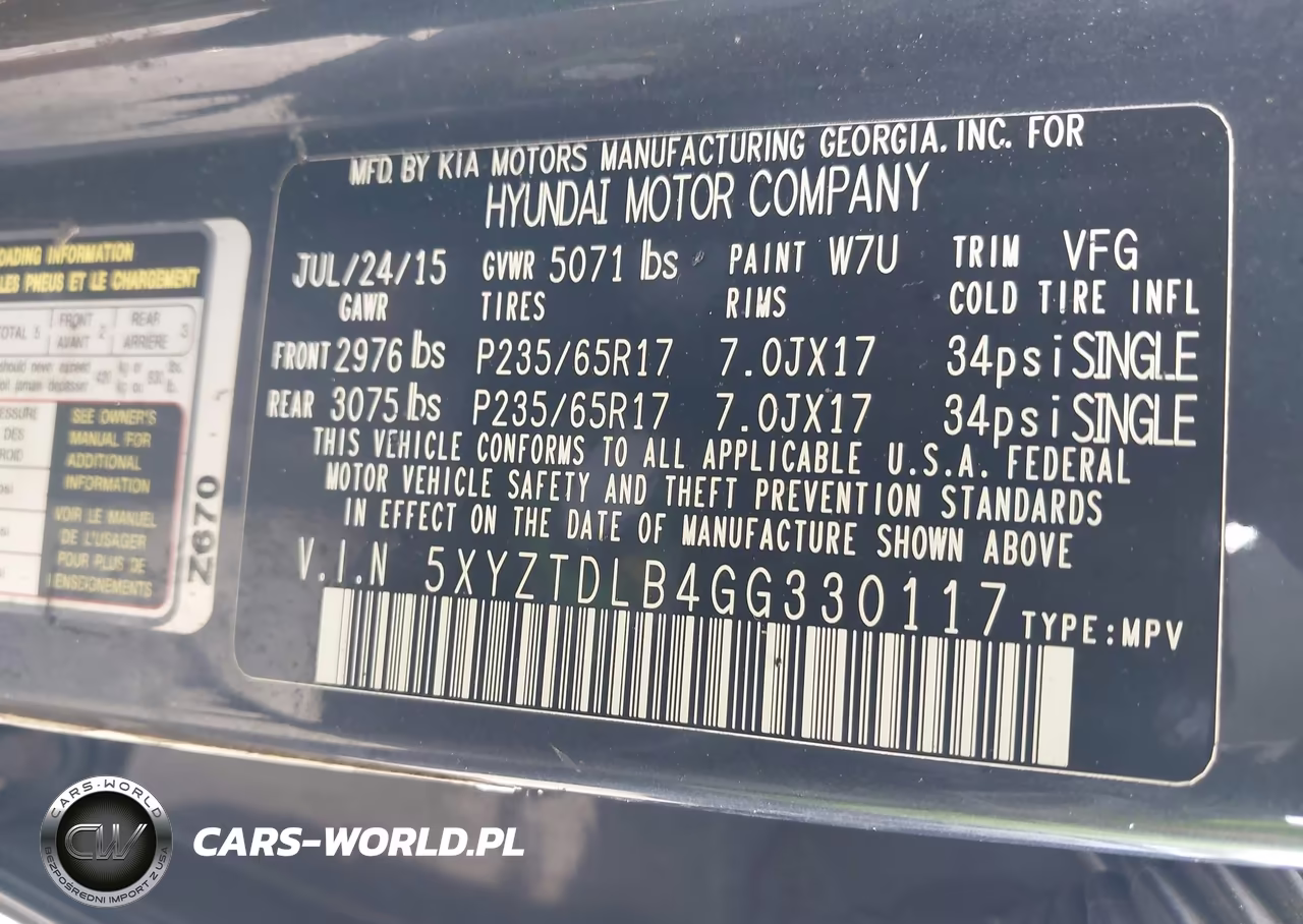 2016 Hyundai Santa Fe Sport 2.4L VIN:5XYZTDLB4GG330117 - 9