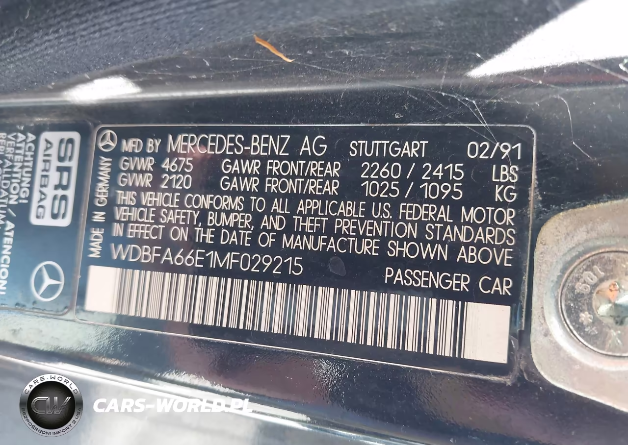1991 Mercedes-Benz 500 Sl VIN:WDBFA66E1MF029215 - 9
