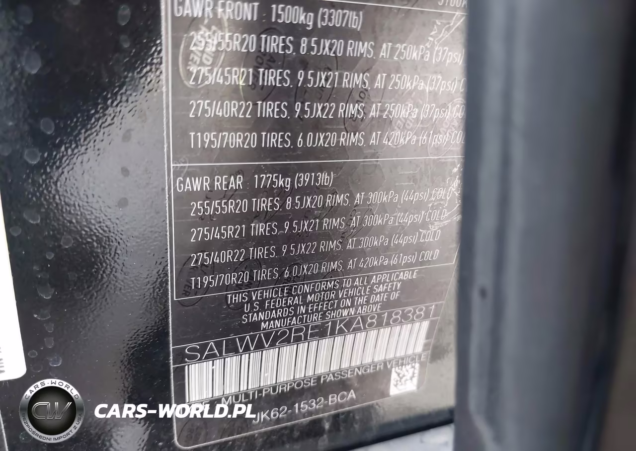 2019 Land Rover Range Rover Sport Autobiography VIN:SALWV2RE1KA818381 - 9
