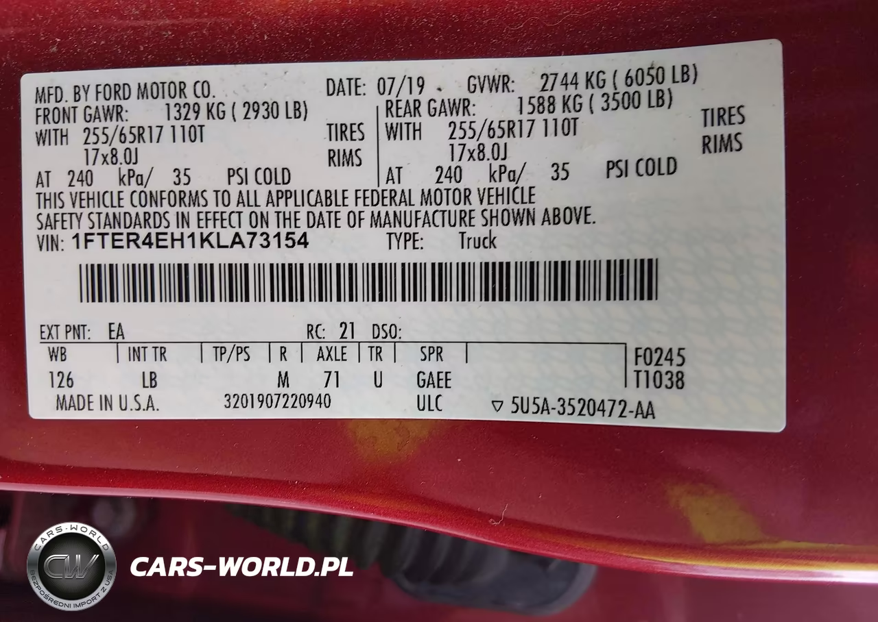 2019 Ford Ranger Xlt VIN:1FTER4EH1KLA73154 - 9