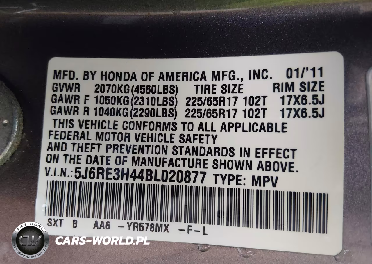2011 Honda Cr-V Se VIN:5J6RE3H44BL020877 - 9