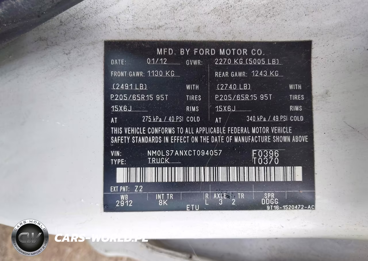 2012 Ford Transit Connect Xl VIN:NM0LS7ANXCT094057 - 9