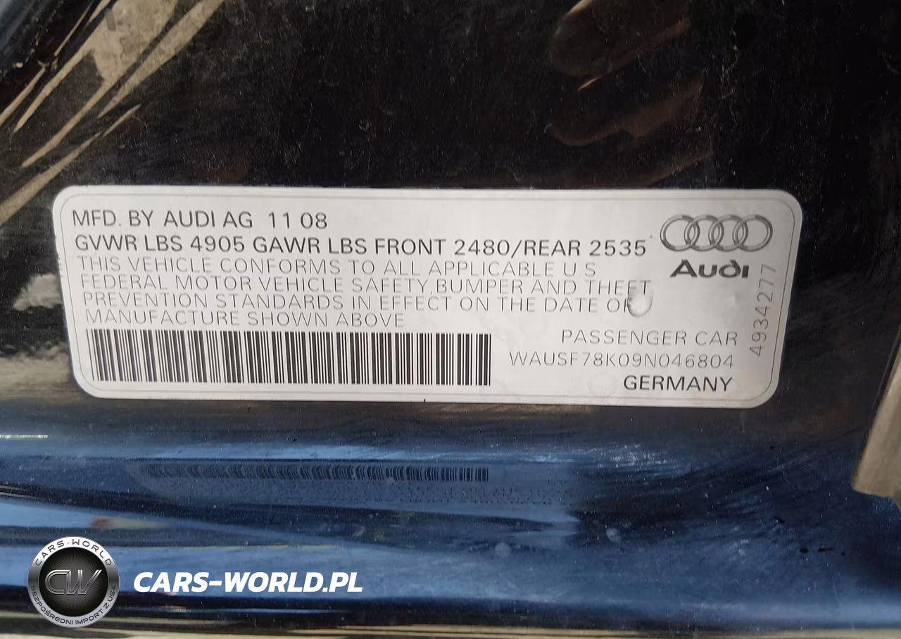 2009 Audi A4 2.0T Premium VIN:WAUSF78K09N046804 - 9