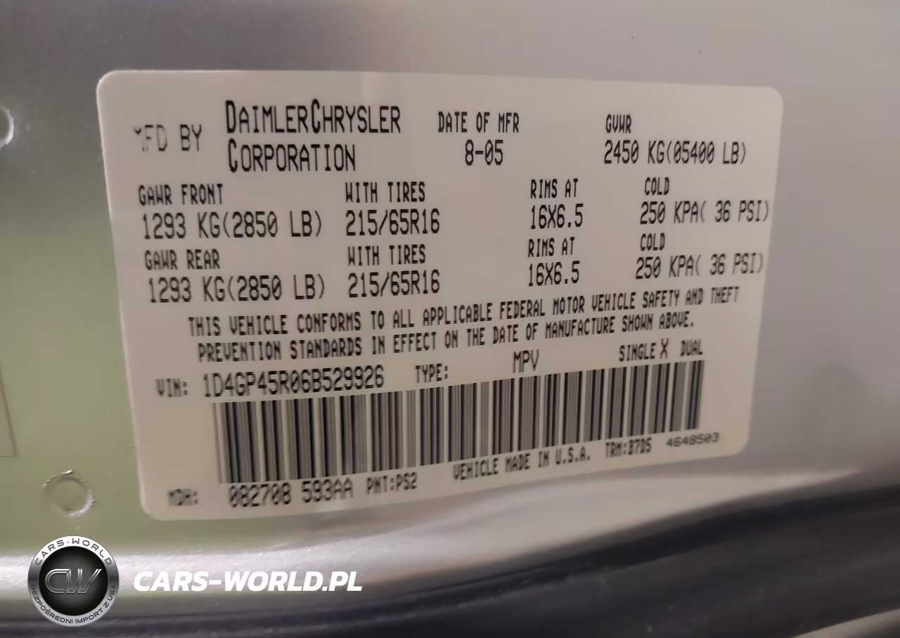 2006 Dodge Caravan Sxt VIN:1D4GP45R06B529926 - 9