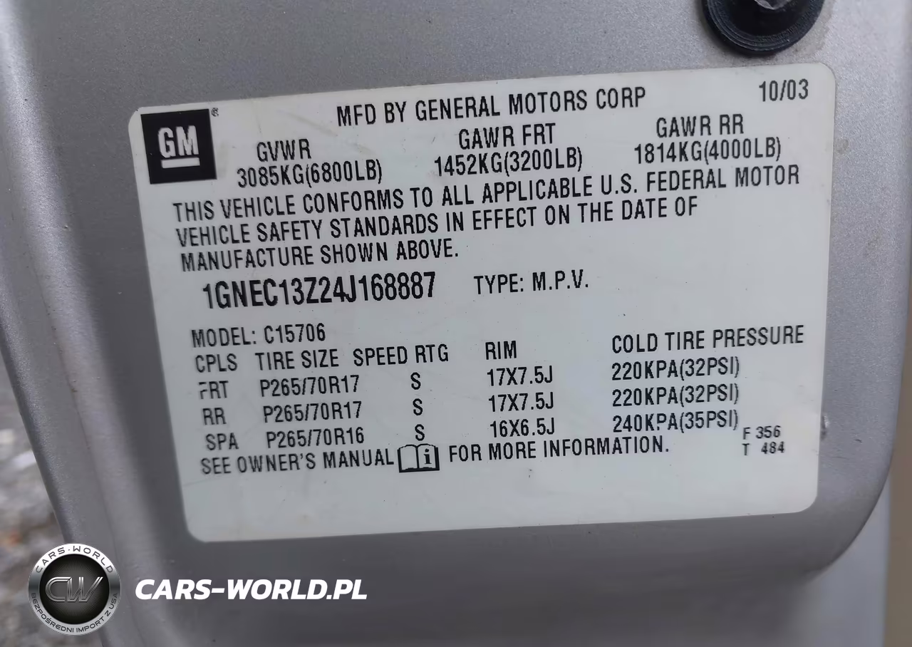 2004 Chevrolet Tahoe Lt VIN:1GNEC13Z24J168887 - 9