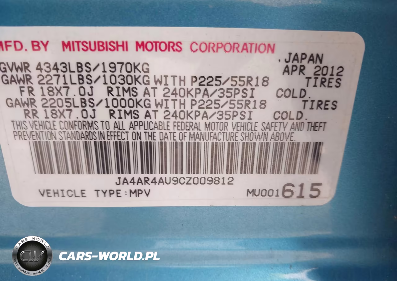 2012 Mitsubishi Outlander Sport Se VIN:JA4AR4AU9CZ009812 - 9