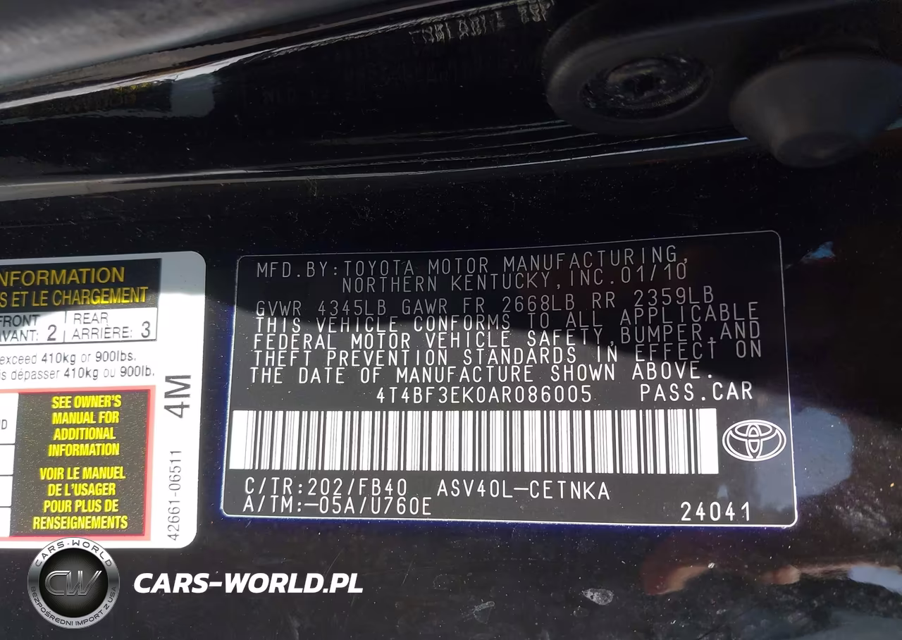 2010 Toyota Camry Le VIN:4T4BF3EK0AR086005 - 9