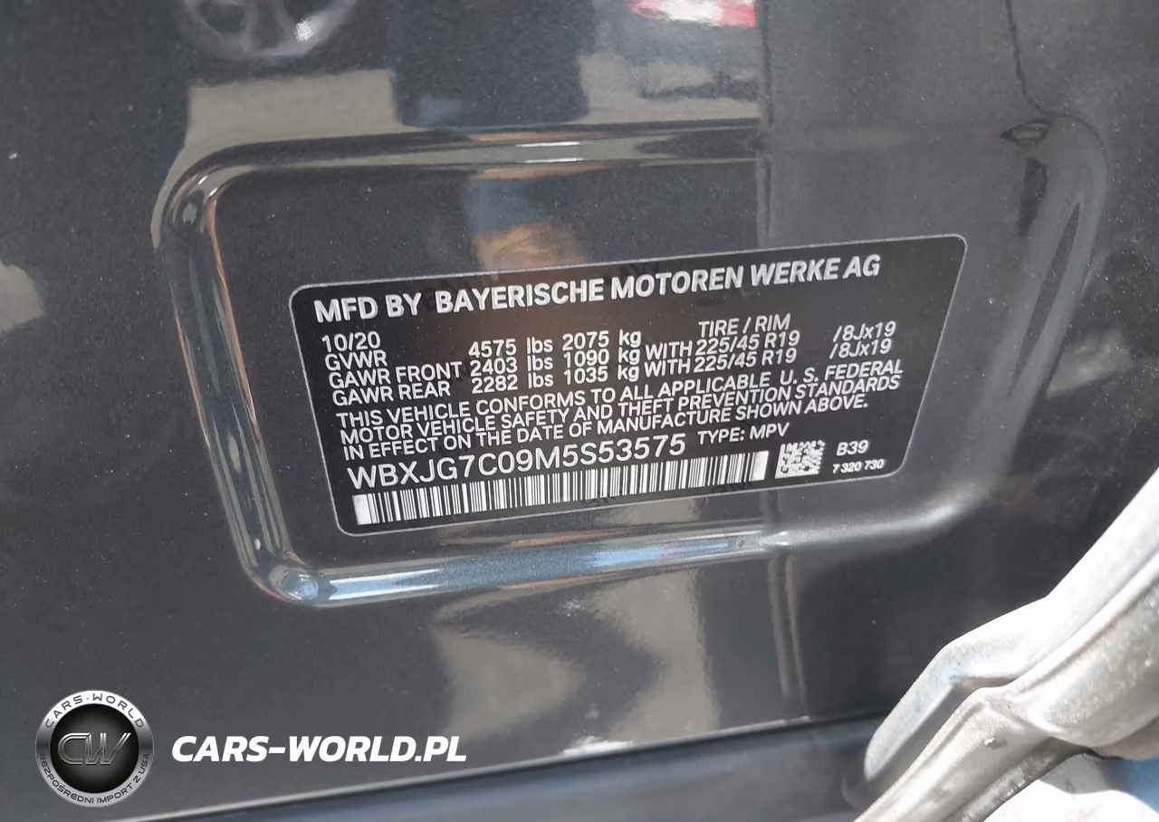 2021 BMW X1 Sdrive28I VIN:WBXJG7C09M5S53575 - 9