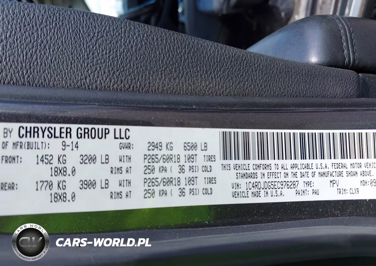 2014 Dodge Durango Limited VIN:1C4RDJDG5EC976287 - 9