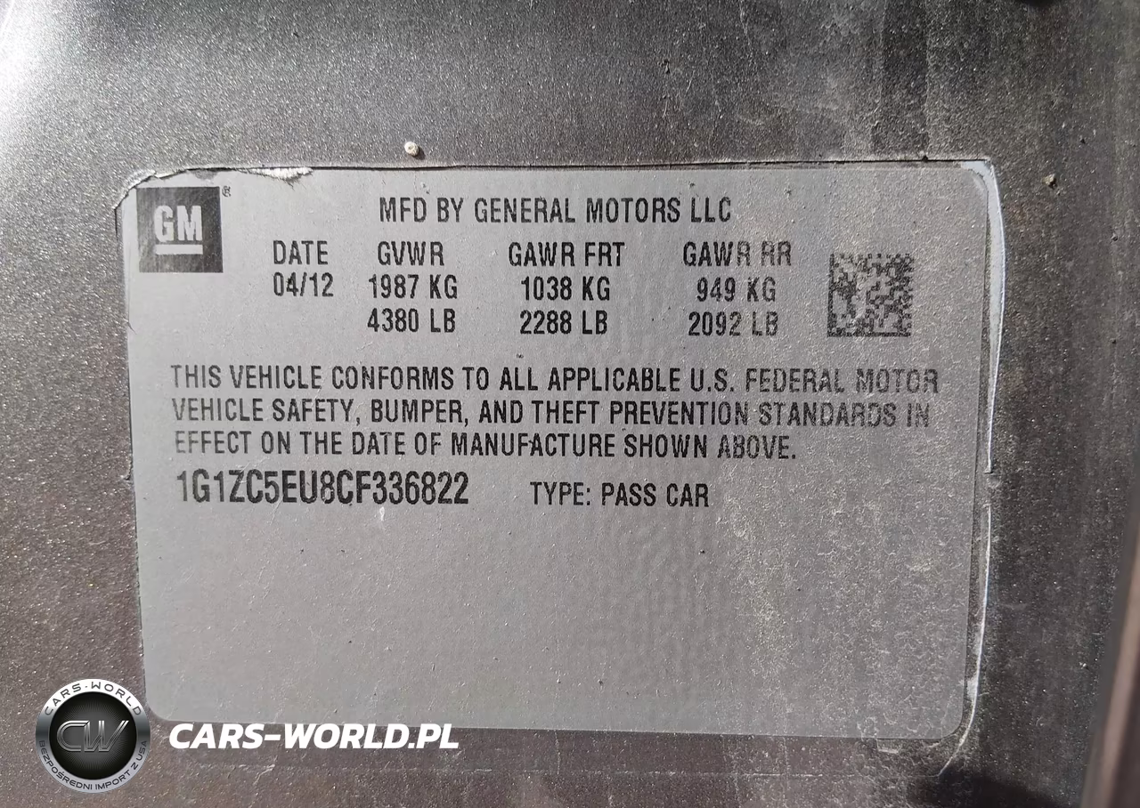 2012 Chevrolet Malibu 1Lt VIN:1G1ZC5EU8CF336822 - 9