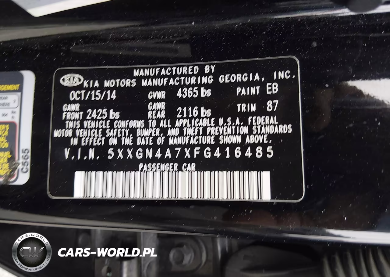 2015 Kia Optima Ex VIN:5XXGN4A7XFG416485 - 9
