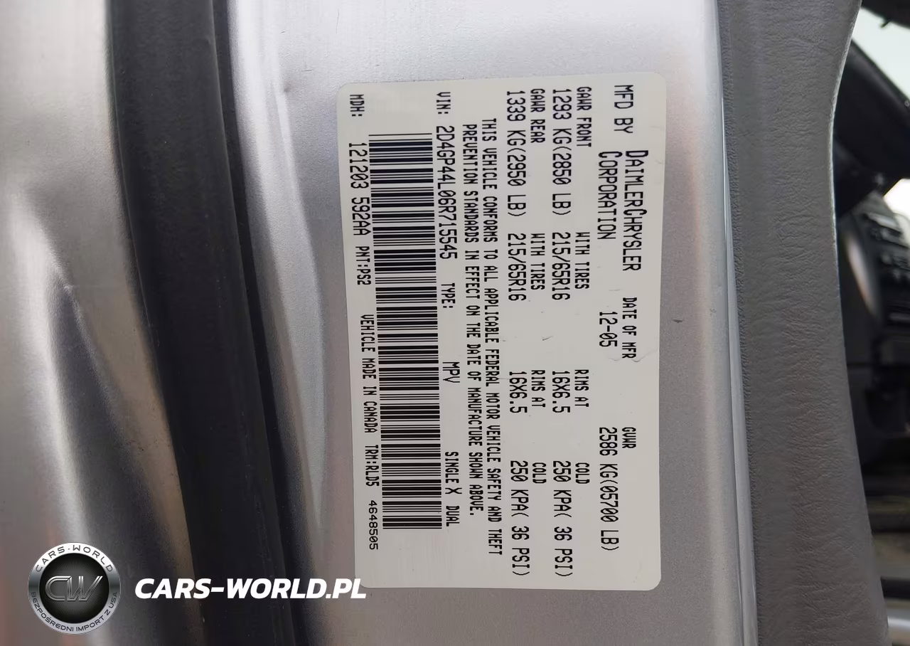 2006 Dodge Grand Caravan Sxt VIN:2D4GP44L06R715545 - 9