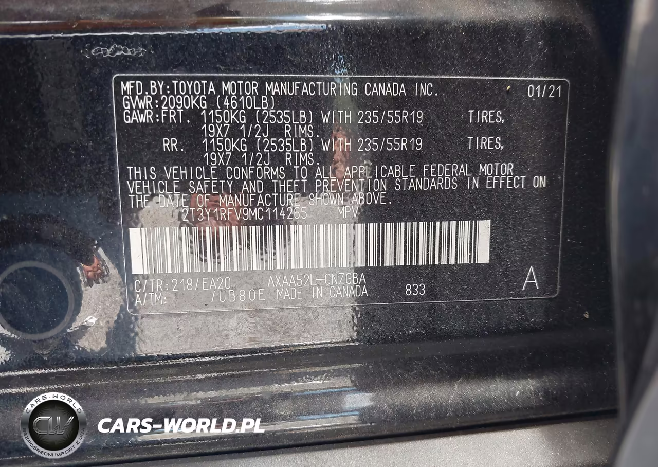 2021 Toyota Rav4 Limited VIN:2T3Y1RFV9MC114265 - 9