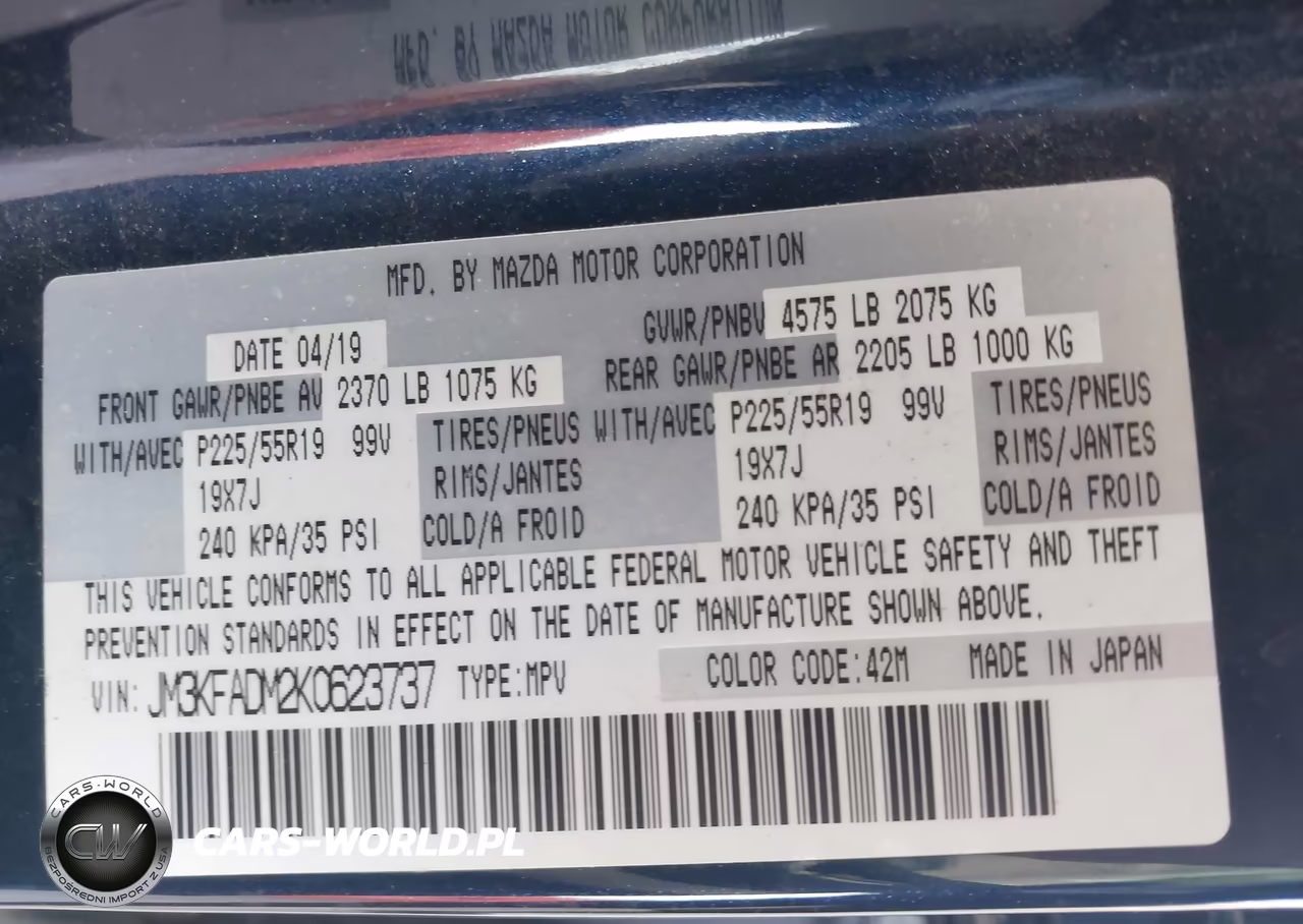 2019 Mazda Cx-5 Grand Touring VIN:JM3KFADM2K0623737 - 9