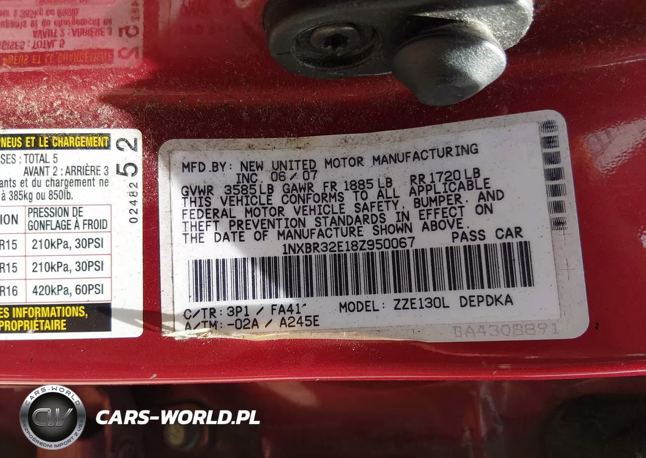 2008 Toyota Corolla Ce VIN:1NXBR32E18Z950067 - 9