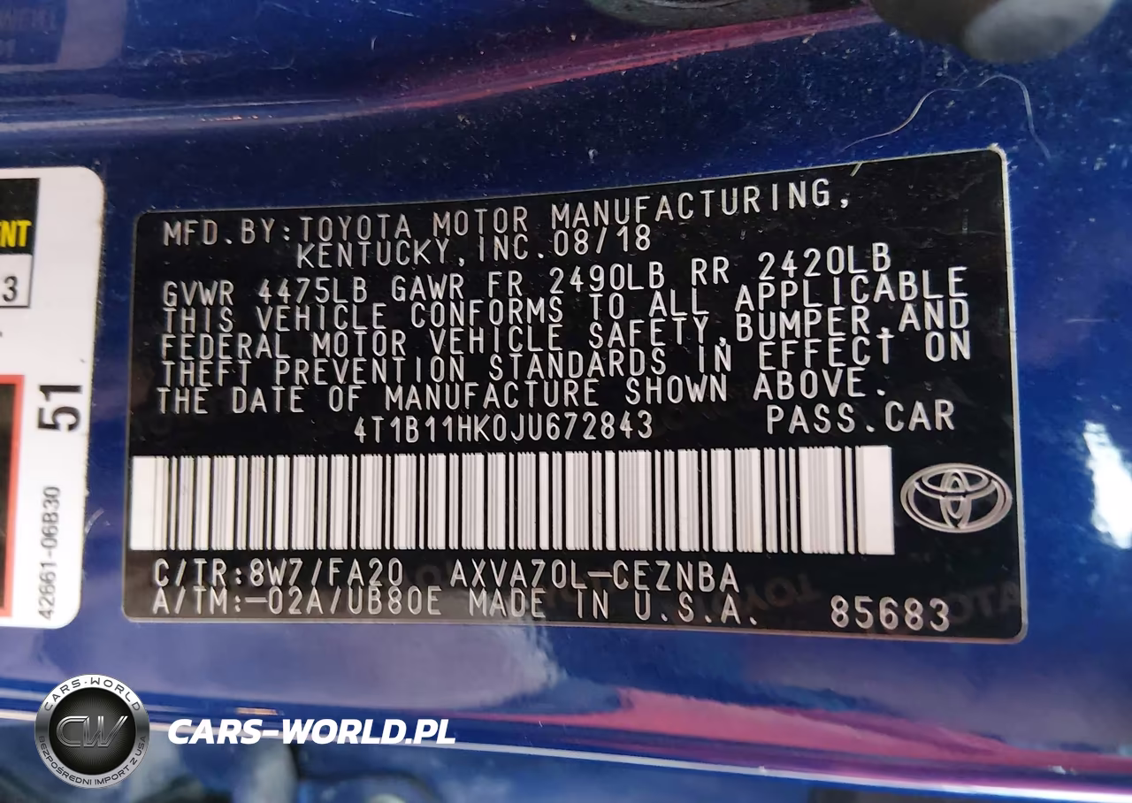 2018 Toyota Camry Le VIN:4T1B11HK0JU672843 - 8