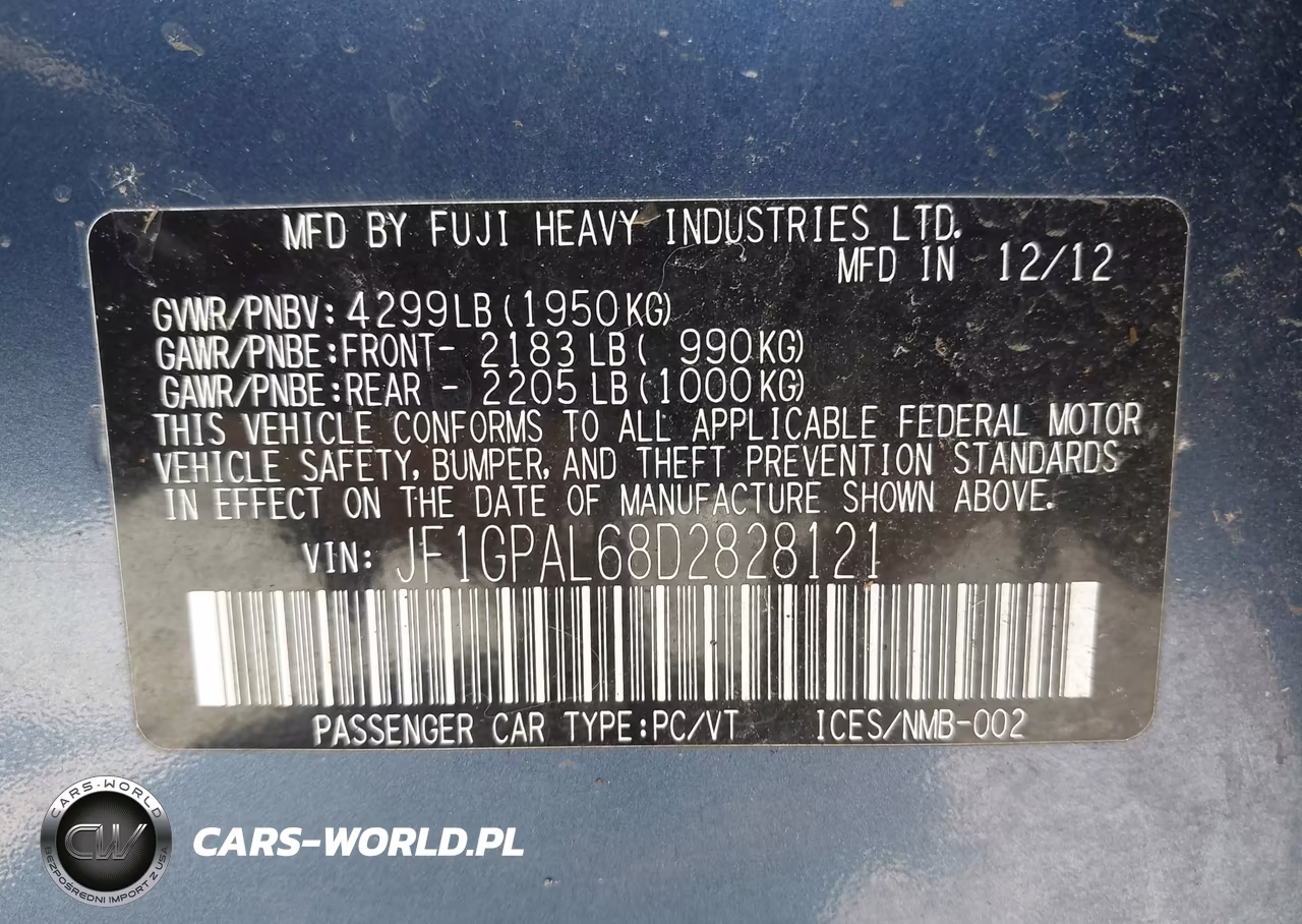 2013 Subaru Impreza 2.0I Sport Premium VIN:JF1GPAL68D2828121 - 9