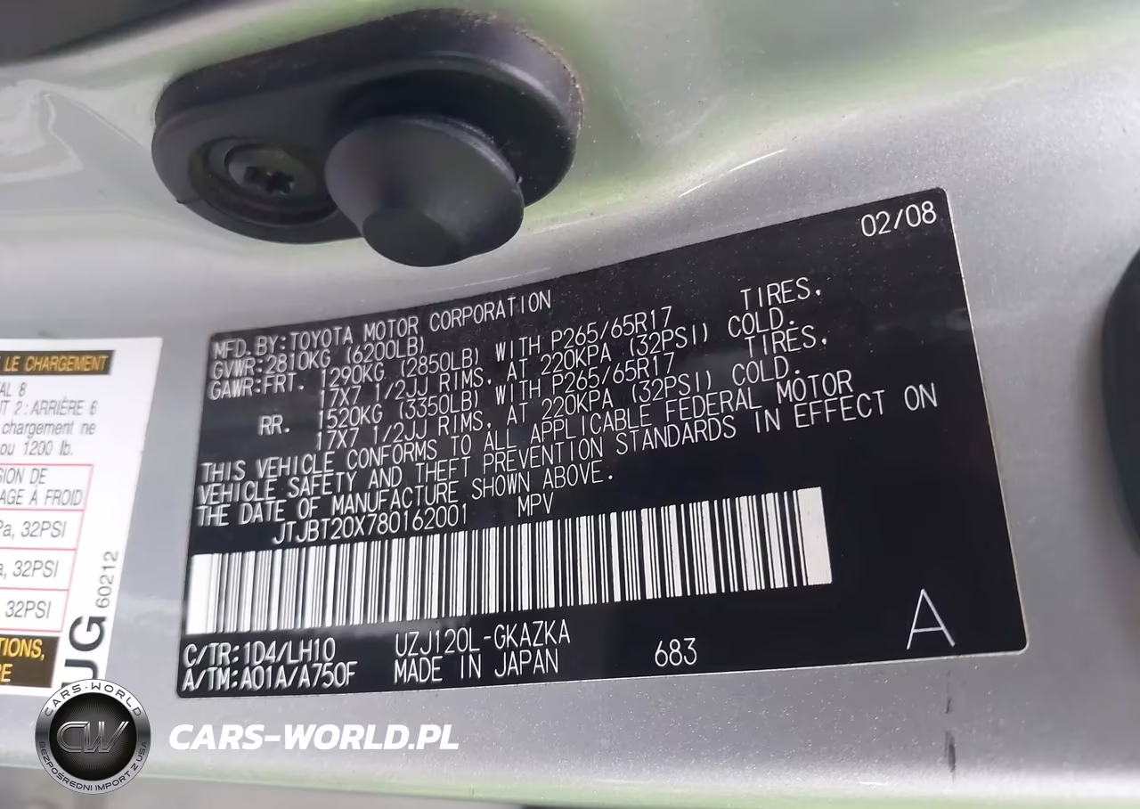 2008 Lexus Gx 470 VIN:JTJBT20X780162001 - 9