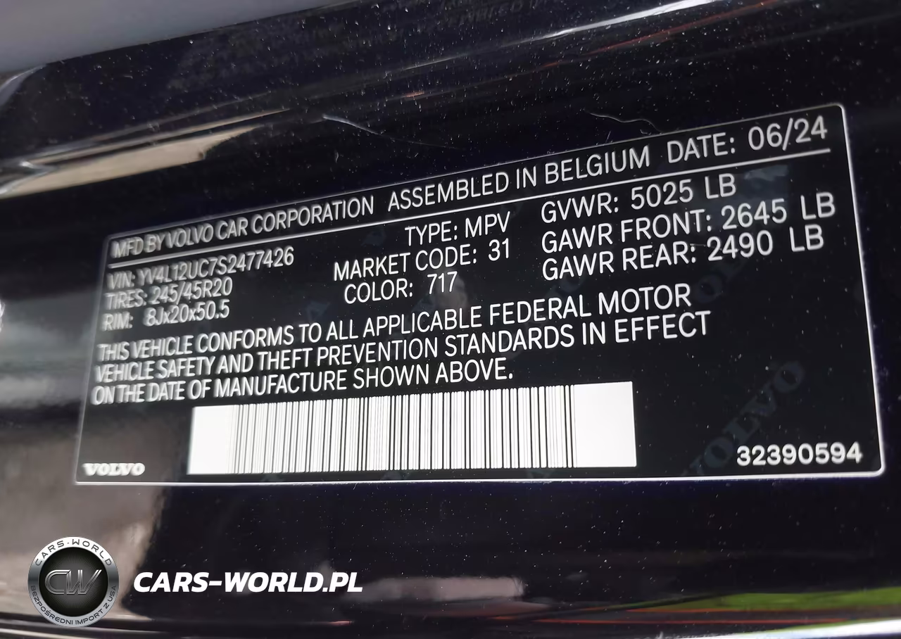 2025 Volvo Xc40 B5 Plus Dark Theme VIN:YV4L12UC7S2477426 - 9