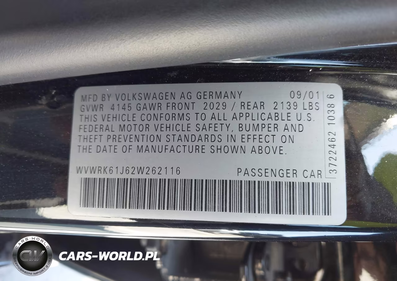 2002 Volkswagen Jetta Gl VIN:WVWRK61J62W262116 - 9