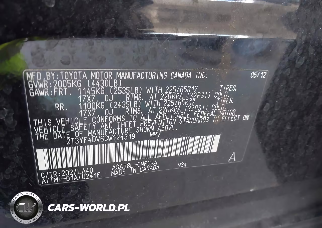 2012 Toyota Rav4 Limited VIN:2T3YF4DV6CW124319 - 9