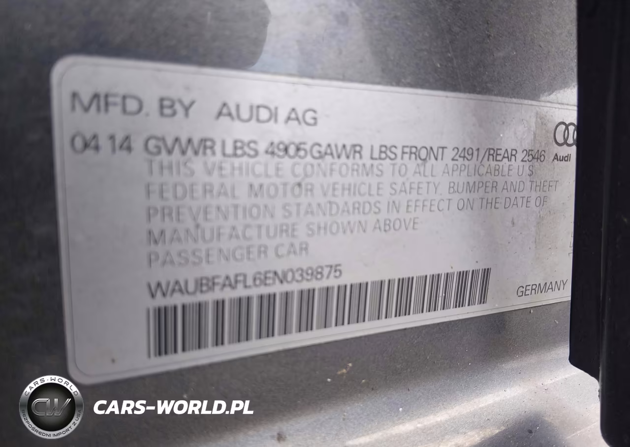 2014 AUDI A4 PREMIUM VIN:WAUBFAFL6EN039875 - 9