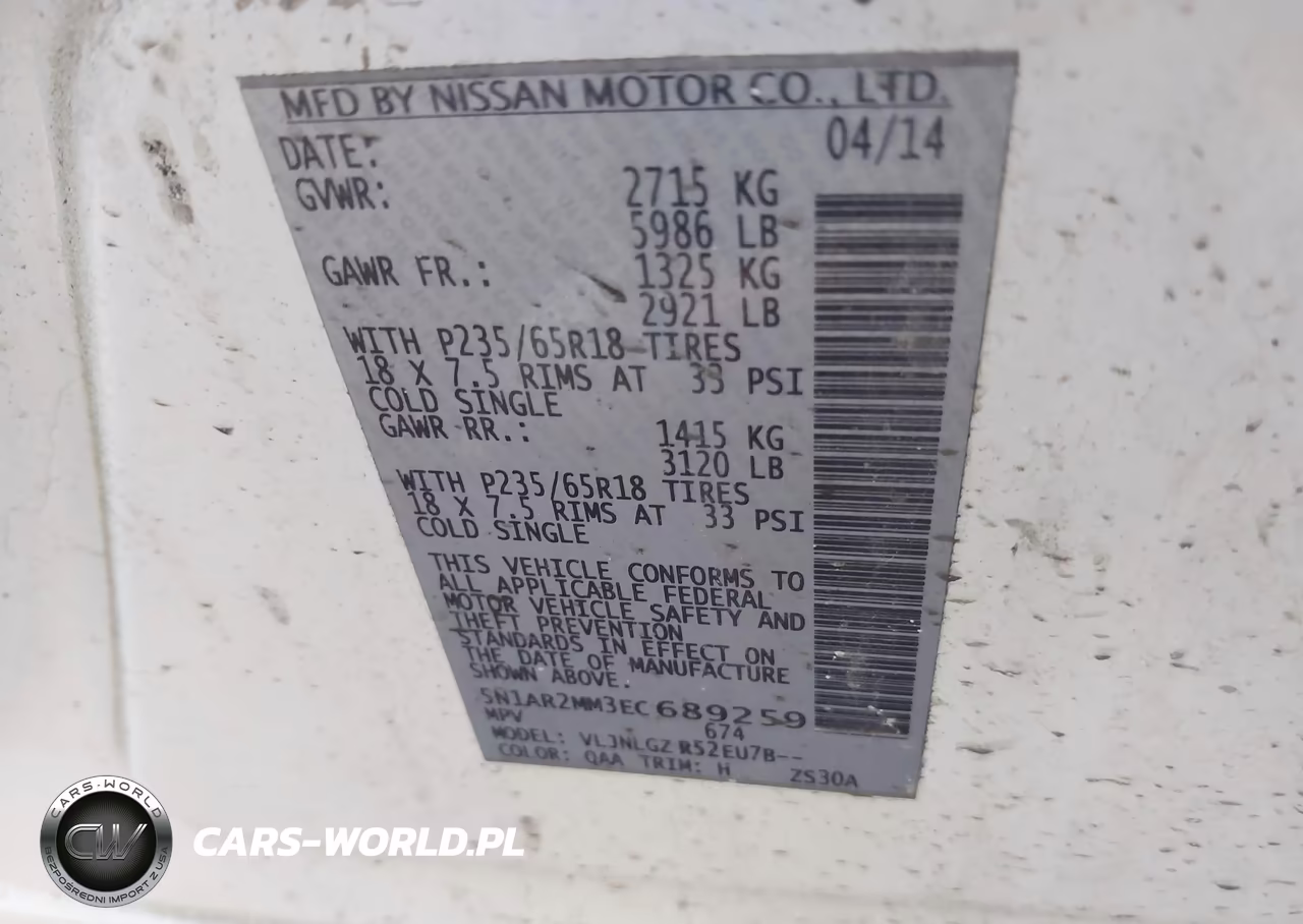 2014 Nissan Pathfinder Sl VIN:5N1AR2MM3EC689259 - 9