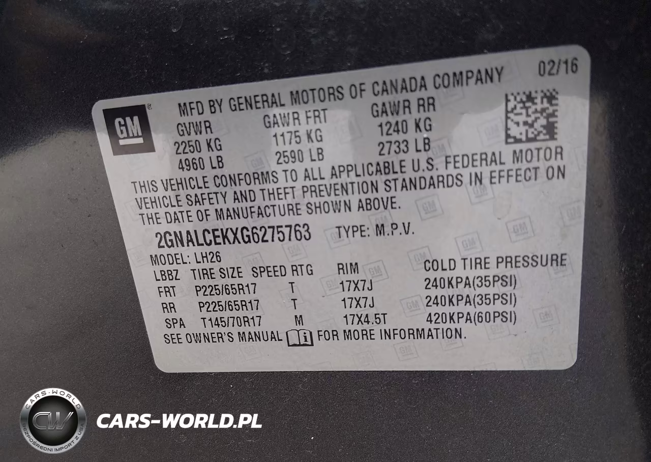 2016 Chevrolet Equinox Lt VIN:2GNALCEKXG6275763 - 9