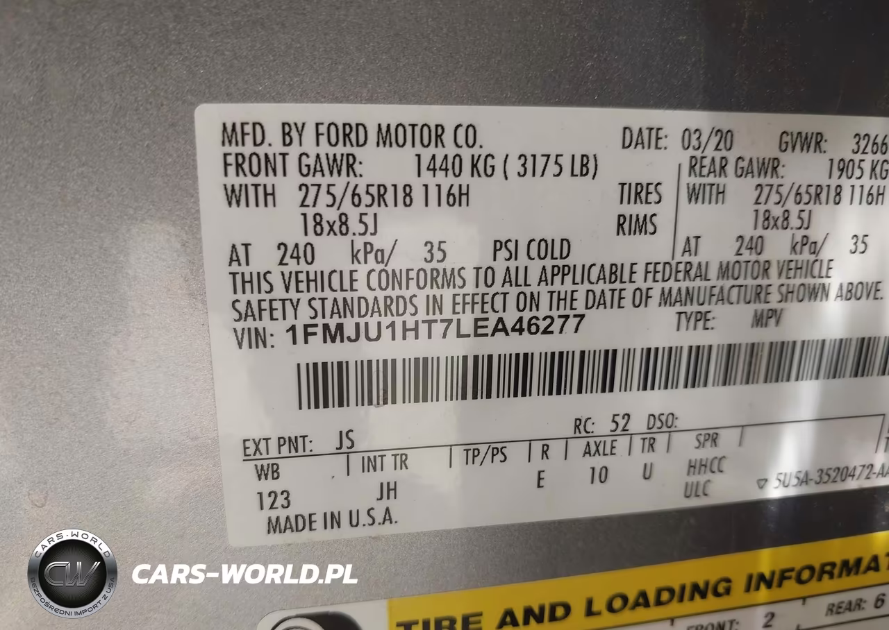 2020 Ford Expedition Xlt VIN:1FMJU1HT7LEA46277 - 9
