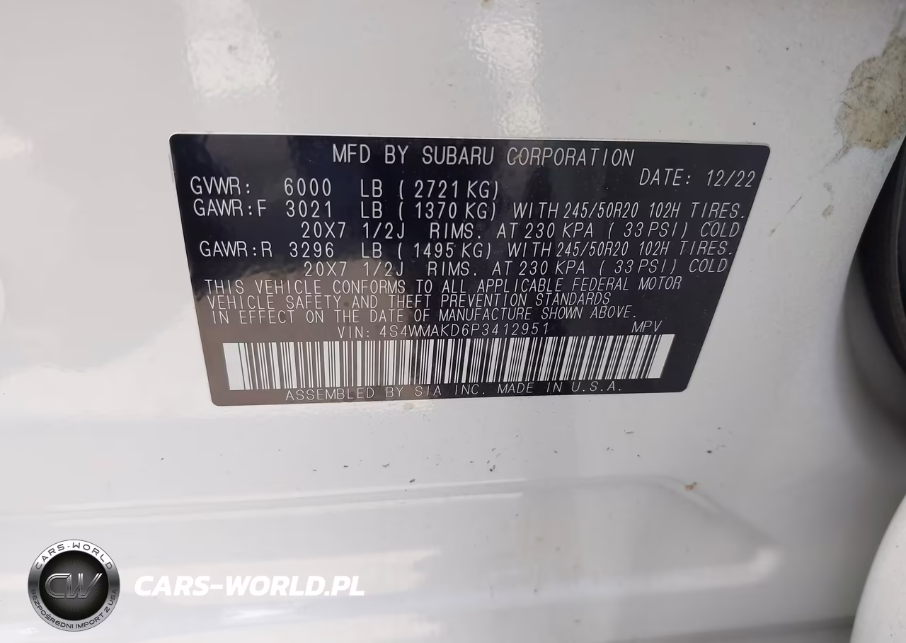 2023 Subaru Ascent Onyx Edition Limited 7-Passenger VIN:4S4WMAKD6P3412951 - 9