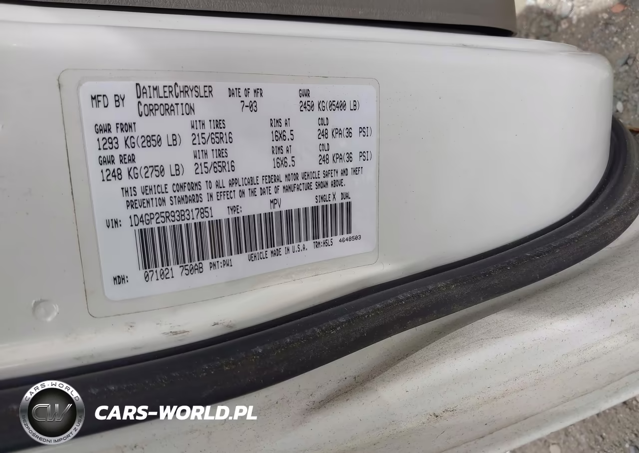 2003 Dodge Caravan Se VIN:1D4GP25R93B317851 - 9