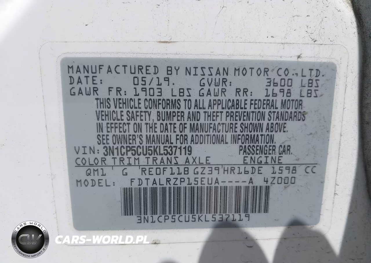 2019 Nissan Kicks S VIN:3N1CP5CU5KL537119 - 9