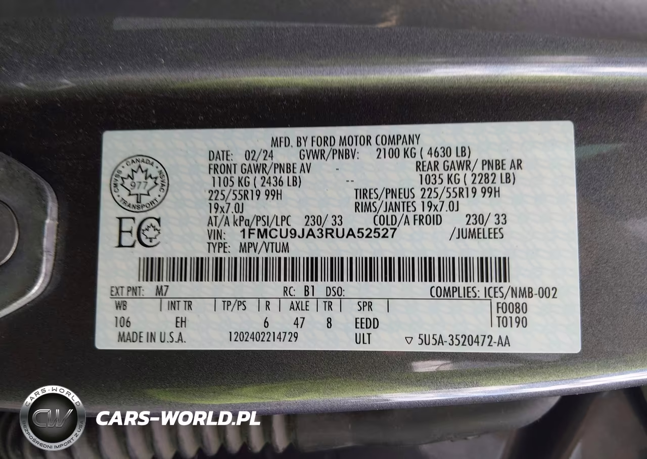 2024 Ford Escape Platinum VIN:1FMCU9JA3RUA52527 - 9