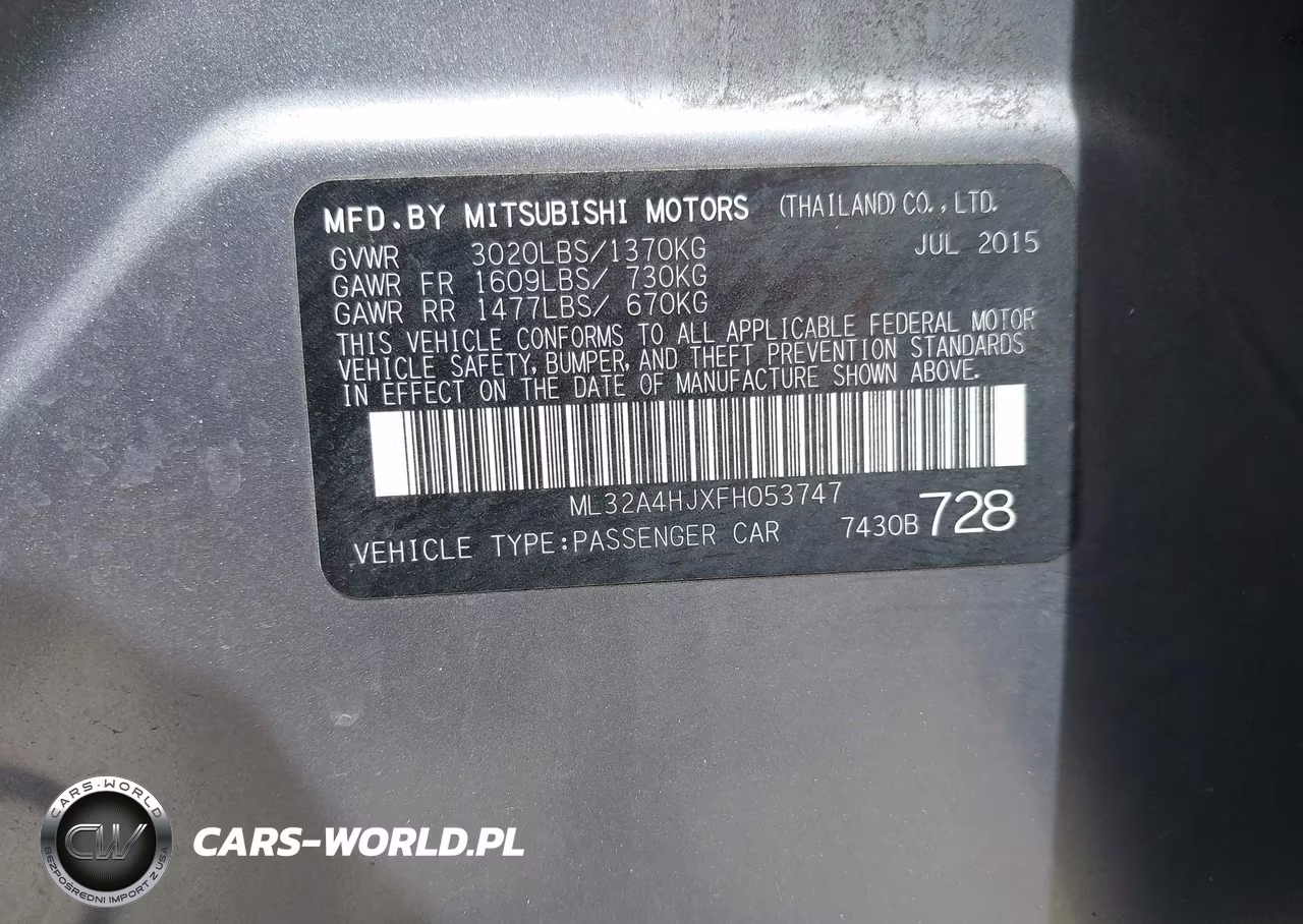 2015 Mitsubishi Mirage Es VIN:ML32A4HJXFH053747 - 9