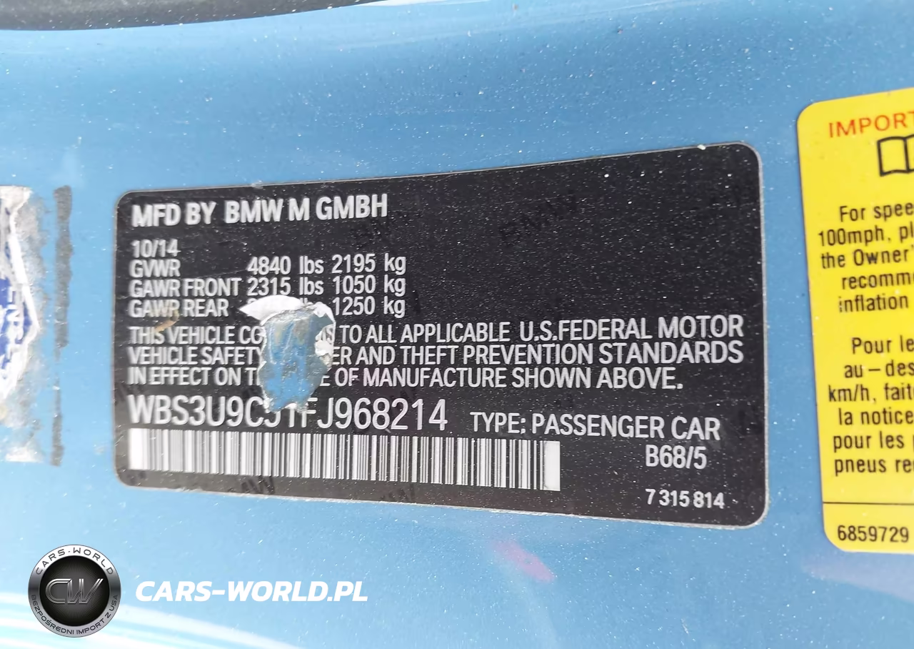 2015 BMW M4 VIN:WBS3U9C51FJ968214 - 17