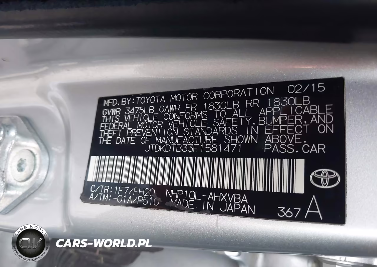 2015 Toyota Prius C One VIN:JTDKDTB33F1581471 - 9