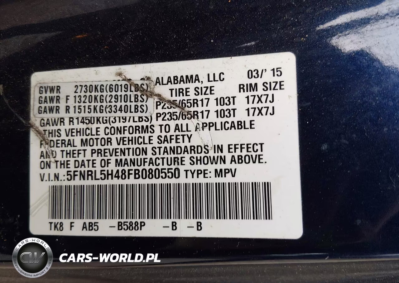 2015 Honda Odyssey Ex VIN:5FNRL5H48FB080550 - 9