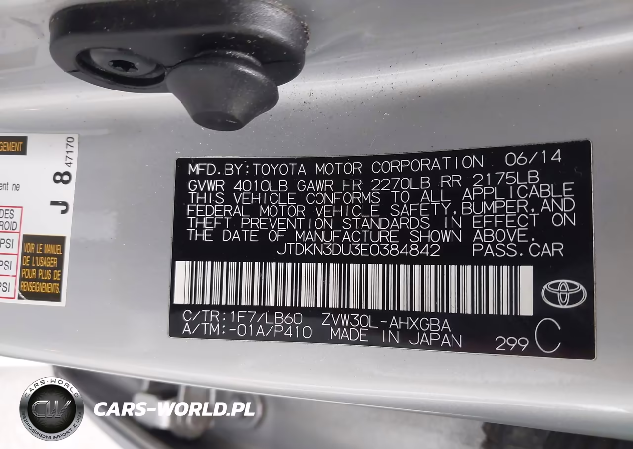 2014 Toyota Prius Four VIN:JTDKN3DU3E0384842 - 9