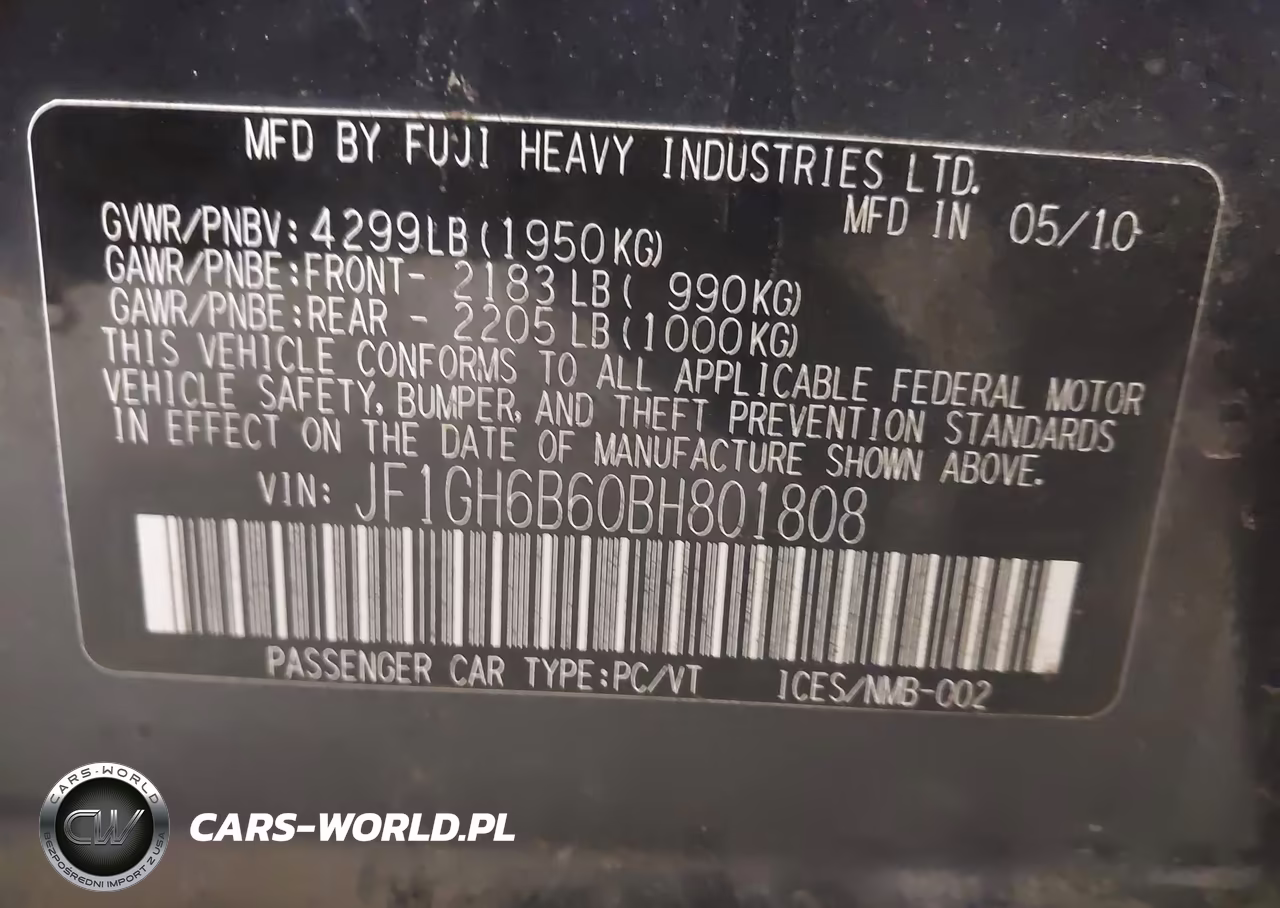 2011 Subaru Impreza 2.5I Premium VIN:JF1GH6B60BH801808 - 9
