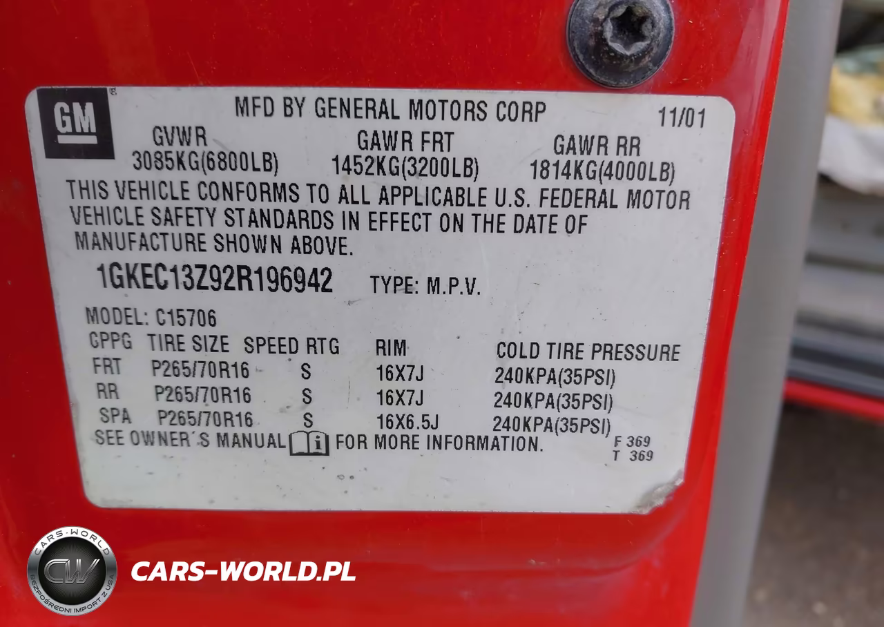 2002 GMC Yukon Slt VIN:1GKEC13Z92R196942 - 9