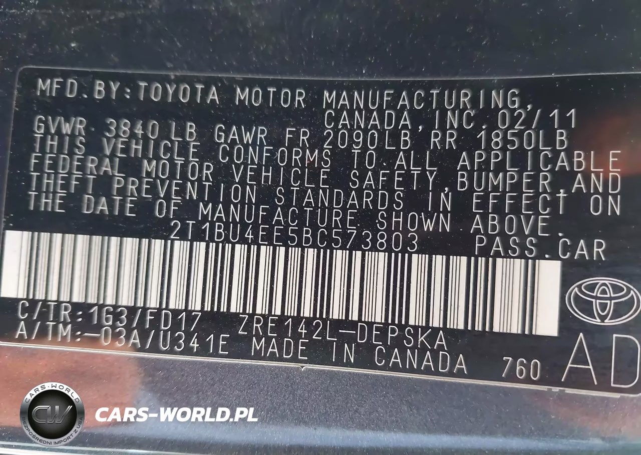 2011 Toyota Corolla S VIN:2T1BU4EE5BC573803 - 9