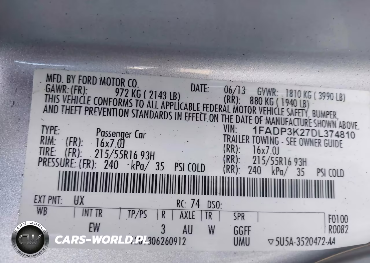 2013 Ford Focus Se VIN:1FADP3K27DL374810 - 9
