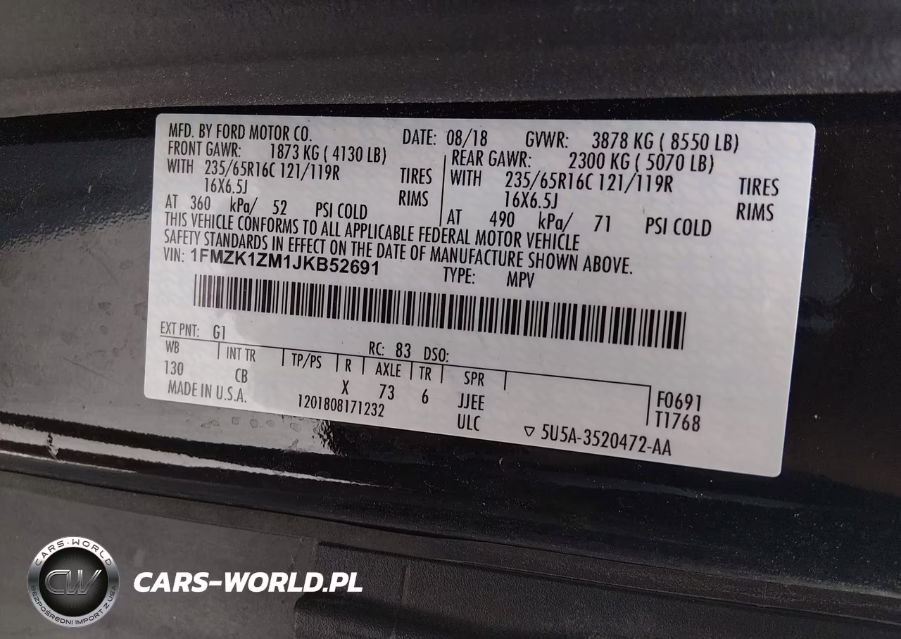 2018 Ford Transit-150 Xl-Xlt VIN:1FMZK1ZM1JKB52691 - 9