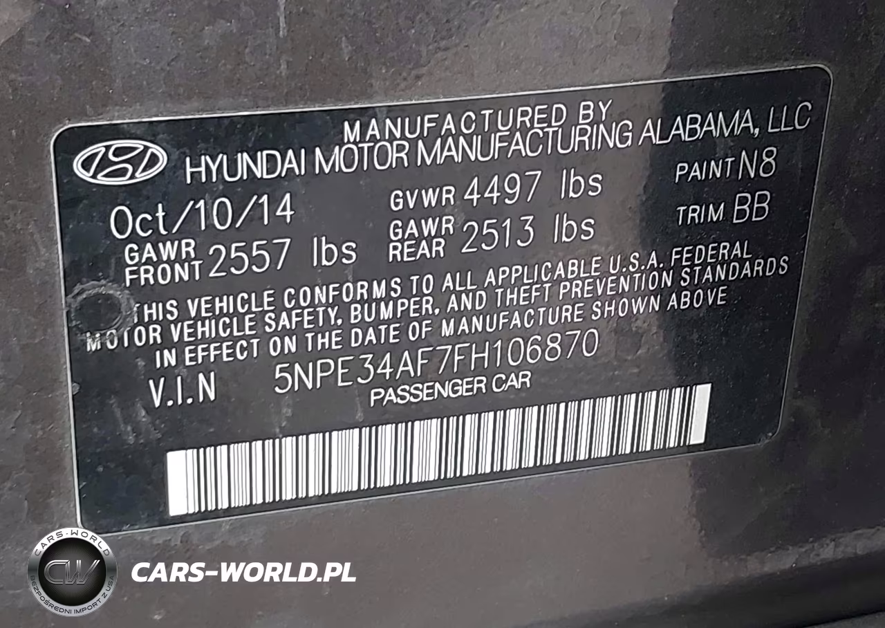 2015 Hyundai Sonata Sport VIN:5NPE34AF7FH106870 - 9
