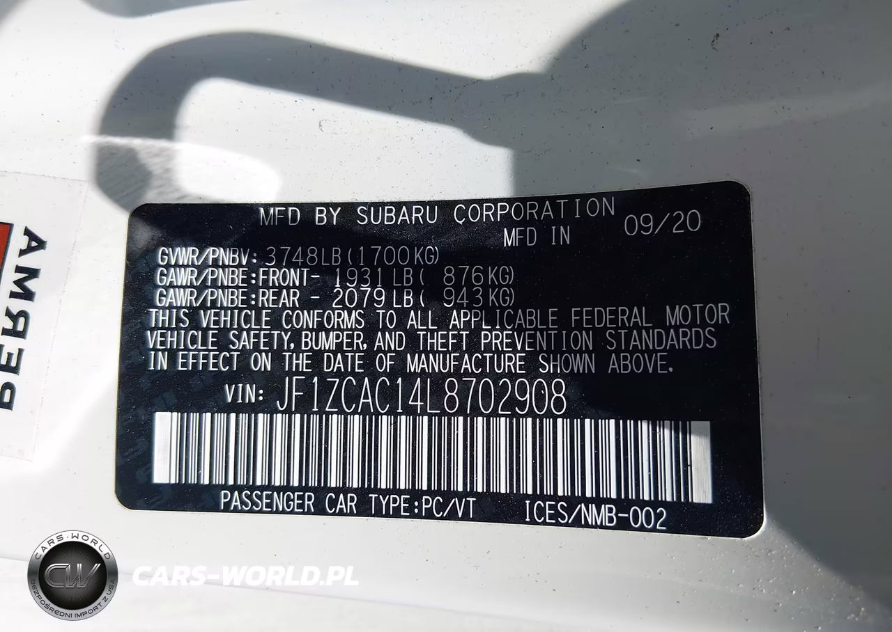 2020 Subaru Brz Limited VIN:JF1ZCAC14L8702908 - 9