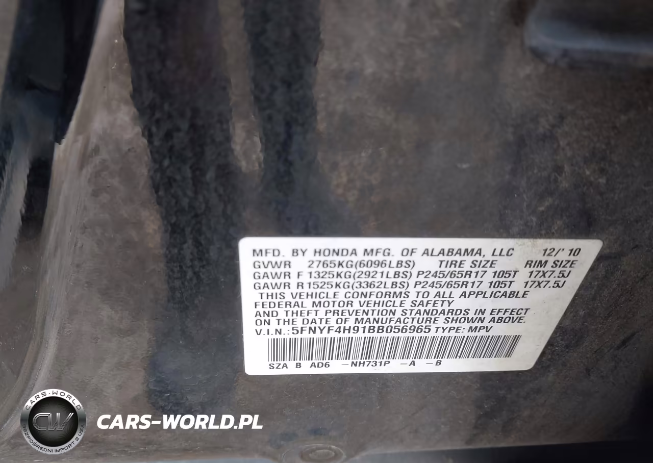 2011 Honda Pilot Touring VIN:5FNYF4H91BB056965 - 9