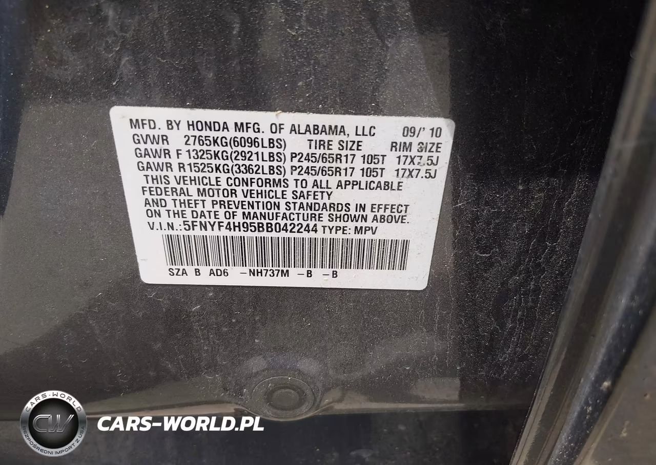 2011 Honda Pilot Touring VIN:5FNYF4H95BB042244 - 9