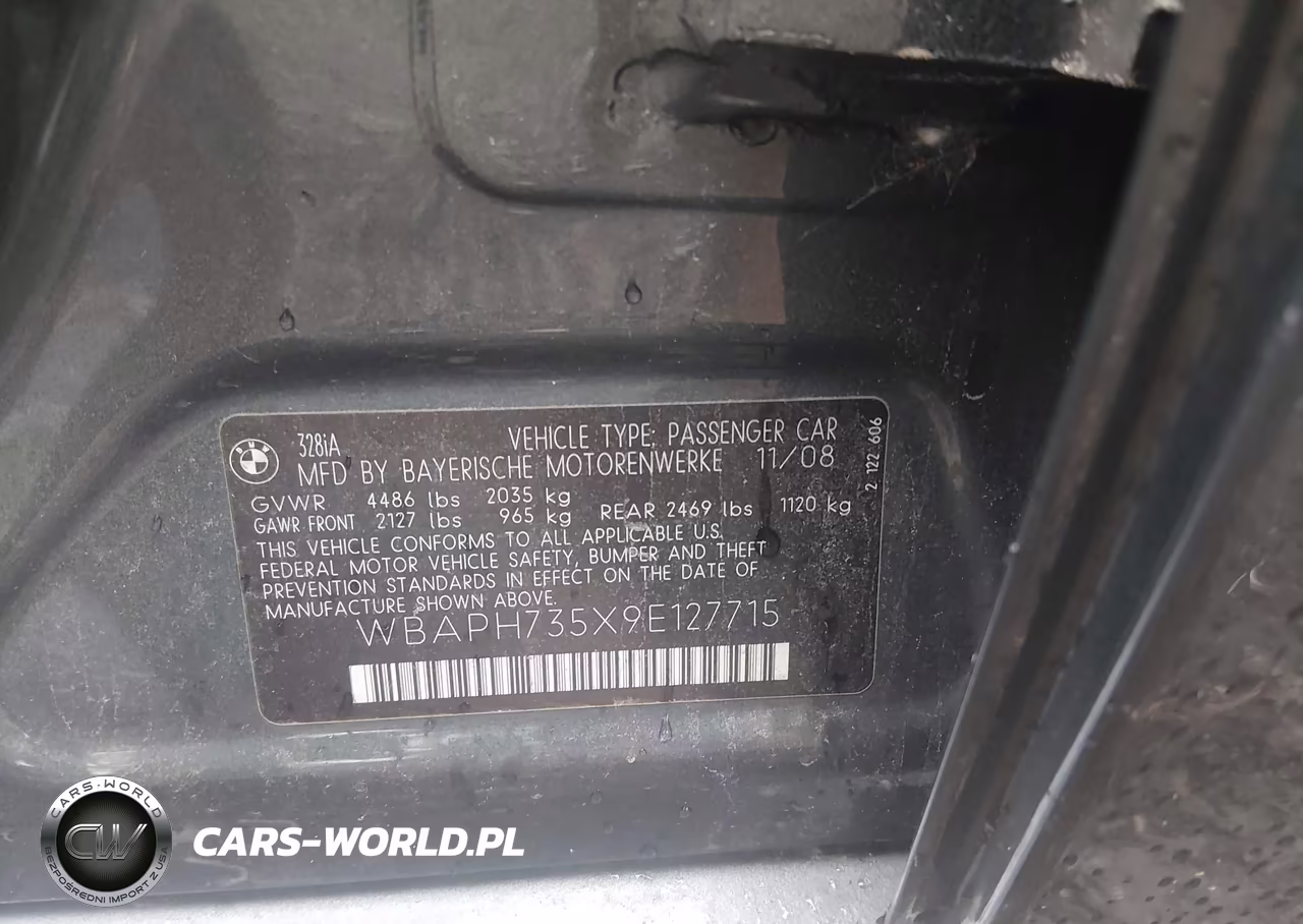 2009 BMW 328I VIN:WBAPH735X9E127715 - 9